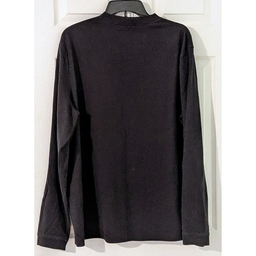 J.Crew Mens Relaxed‎ Long Sleeve T-Shirt Black 100% Cotton Crew Neck Large NWOT